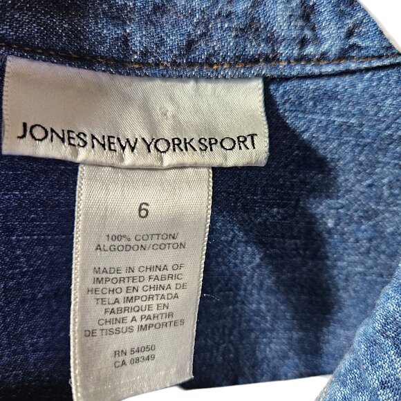Jones New York Sport Denim Short-Sleeve Button-Down Shirt Dress - Picture 4 of 6